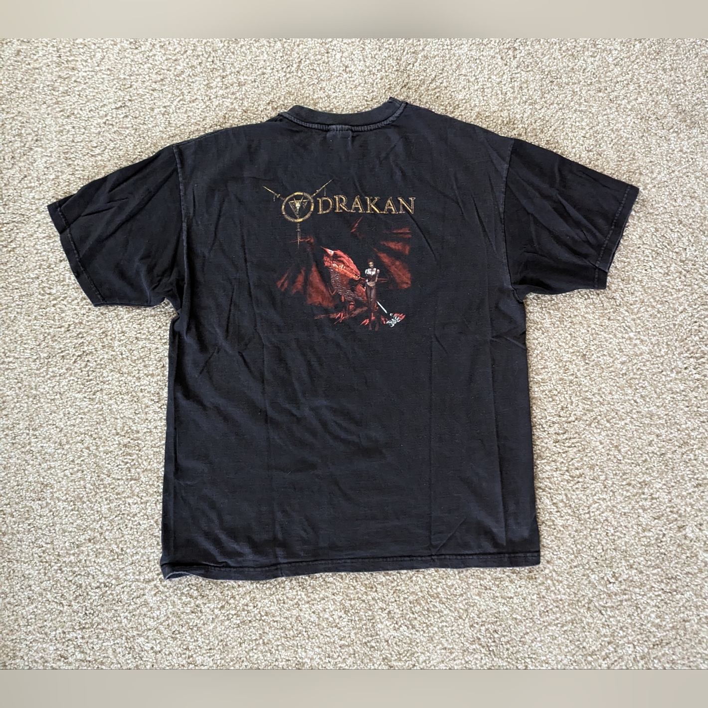 Vintage Surreal Software Drakan Video Game Pc Promo T-Shirt Black Men's Size Xl
